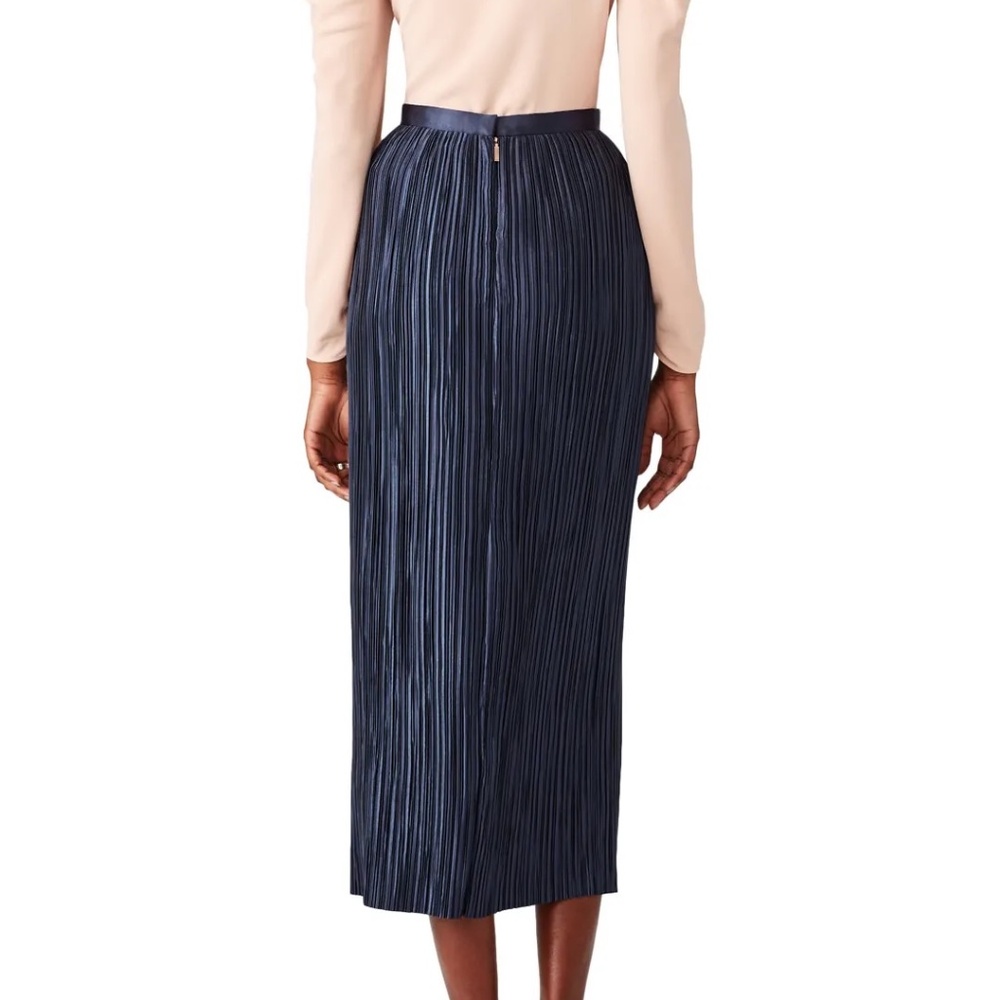 Tibi Navy Blue Pleated Skirt Size 8 - Picture 2 of 11